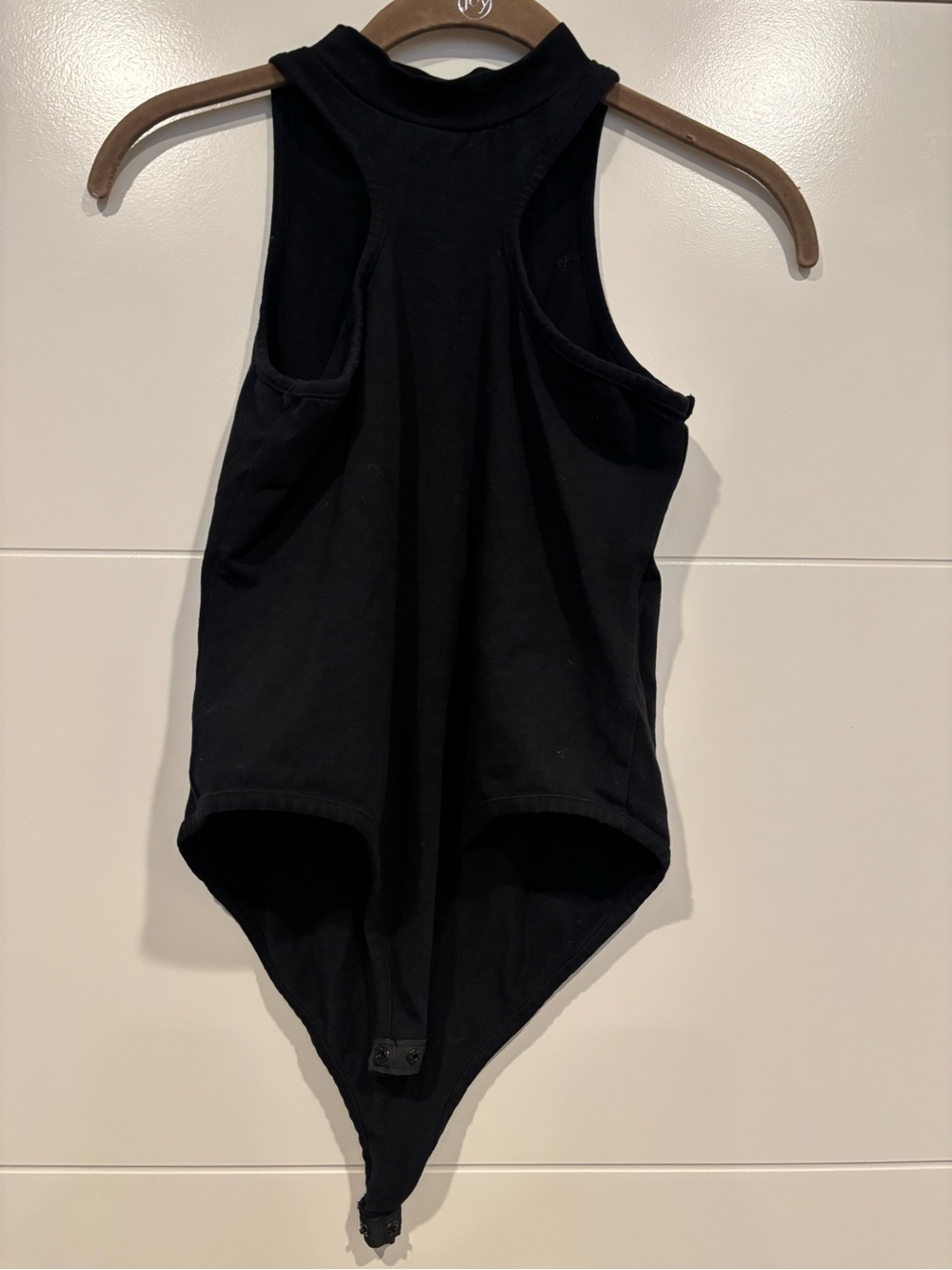 Nasty Gal Black High Neck Curved Front Bodysuit